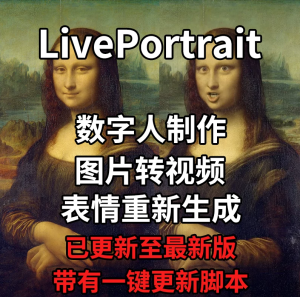 LivePortrait整合包AI图片驱动视频人物表情转移最新电脑版带教程-淘宝虚拟仓