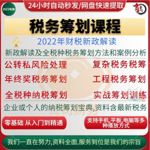 税收筹划课程视频合理规划企业税务纳税实务全解析教程方案实务-淘宝虚拟仓